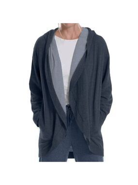 𝅺MAX Studio BNWOT XSmall Blue Hoodie Cardigan Sweater New Open Front